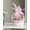 Vintiquewise White Round Willow Gift Basket, with Pink Gingham Liner and Handle- Set of 3 QI003820PK.3 - alternate 3